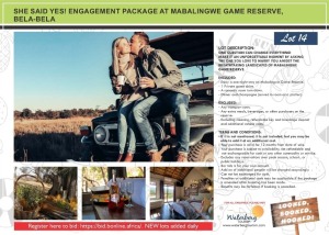 SHE SAID YES! ENGAGEMENT PACKAGE AT MABALINGWE GAME RESERVE, BELA-BELA
