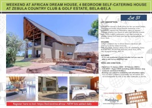 WEEKEND AT AFRICAN DREAM HOUSE, 4 BEDROOM SELF-CATERING HOUSE AT ZEBULA COUNTRY CLUB & GOLF ESTATE, BELA-BELA