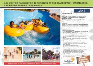 DAY VISITOR PASSES FOR 10 PERSONS AT THE WATERPARK, WARMBATHS, A FOREVER RESORT , BELA-BELA
