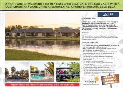 2 NIGHT WEEKEND IN A LUXURY 6 SLEEPER SELF-CATERING CHALET AT WARMBATHS, A FOREVER RESORT, BELA-BELA