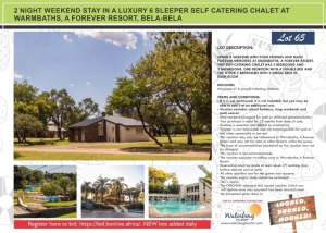 2 NIGHT WEEKEND STAY IN A LUXURY 6 SLEEPER SELF CATERING CHALET AT WARMBATHS, A FOREVER RESORT, BELA-BELA